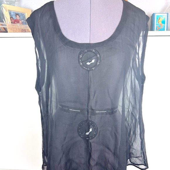 Black Sheer Sleeveless Top - Picture 1 of 4
